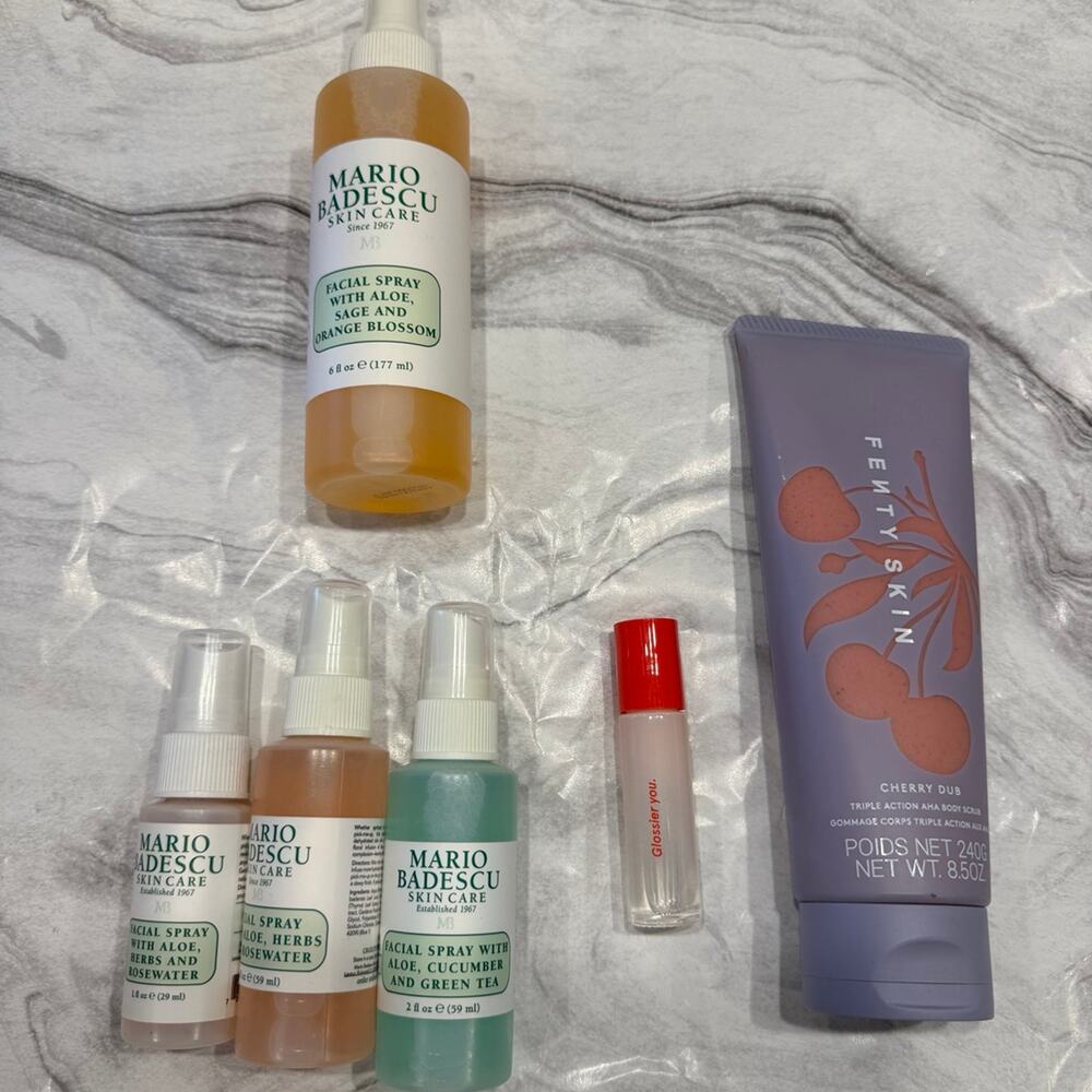 Skincare bundle Fenty Glossier and Mario Badescu